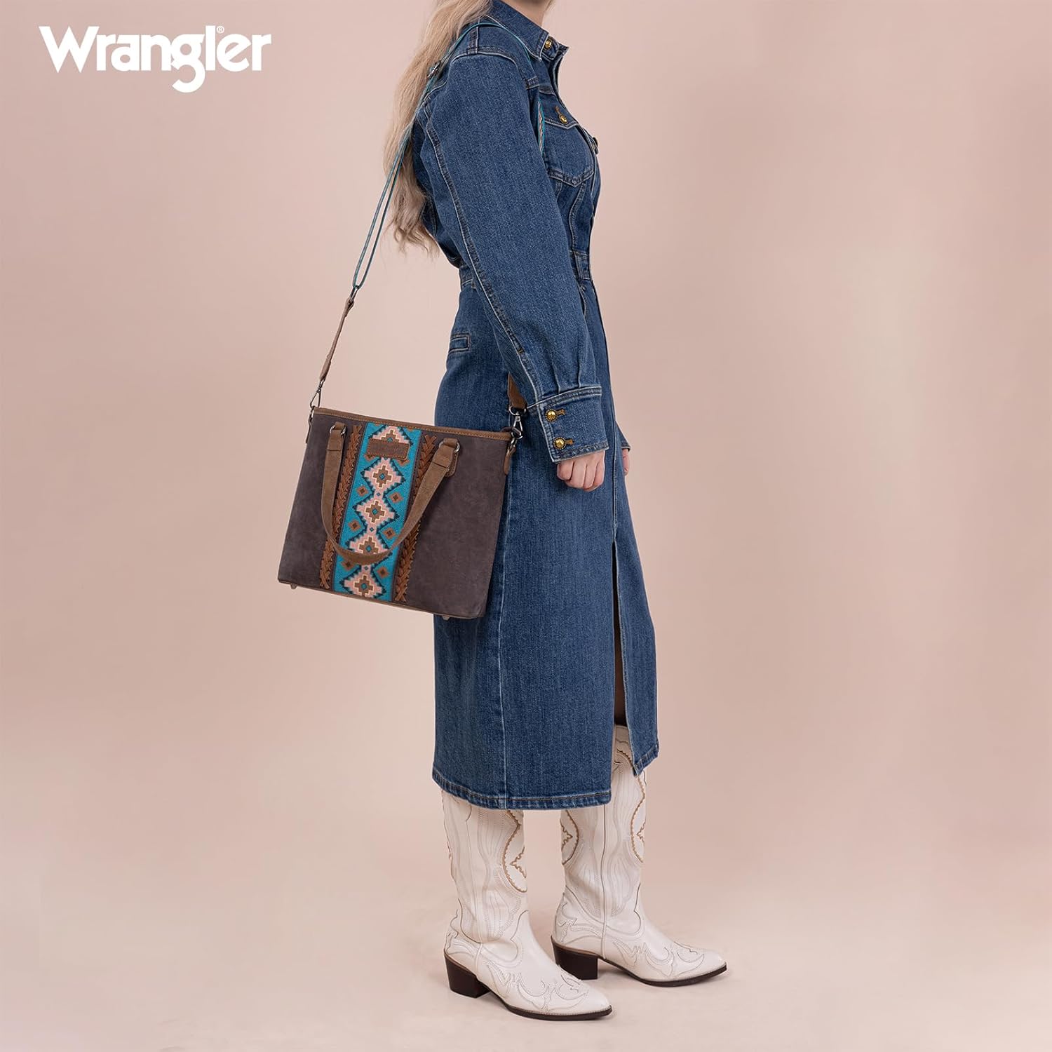Montana West X Wrangler Tote Bag for Women Western Purses with Detachable Strap Medium Satchel Handbags | with Crossbody Strap - Image 3