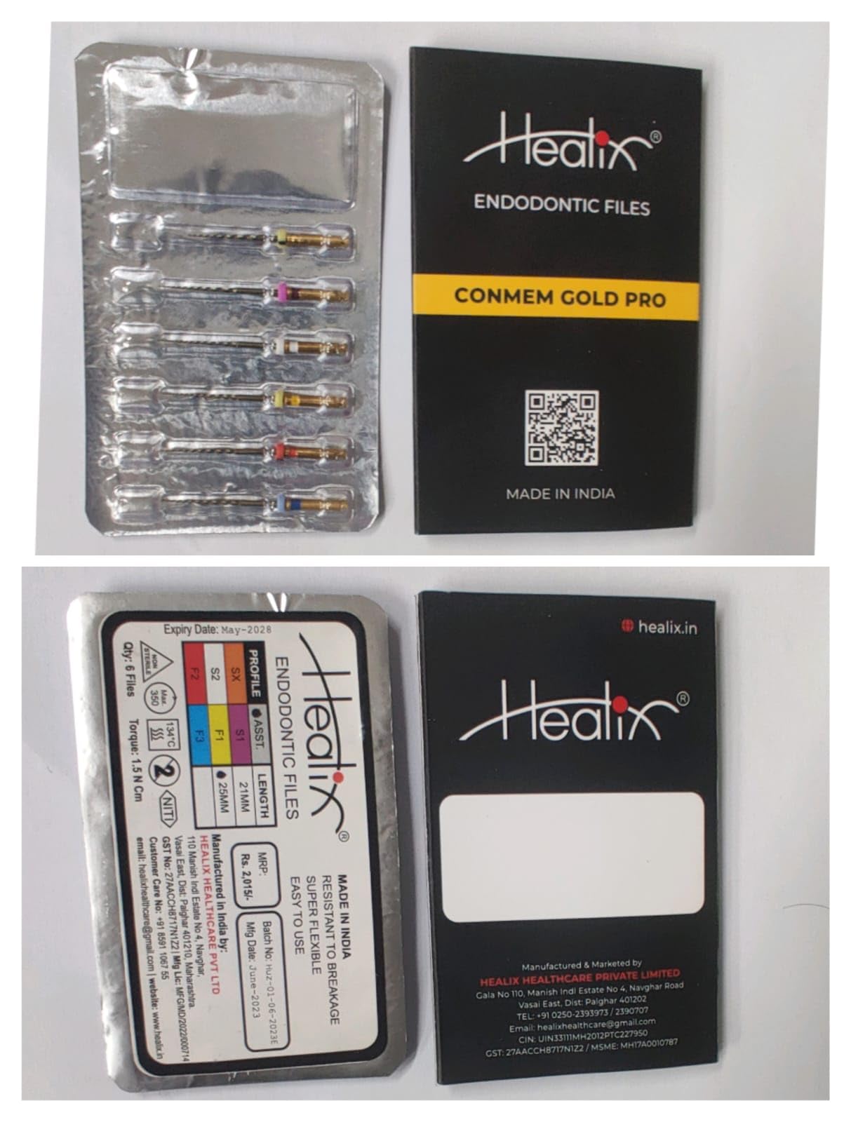 Healix Pro Gold Control Memory NiTI Hand Files | SX-F3 Assorted | 25mm Blister Pack of 6 Files (B0C25F4ZDB) Amazon Price History, Amazon Price Tracker