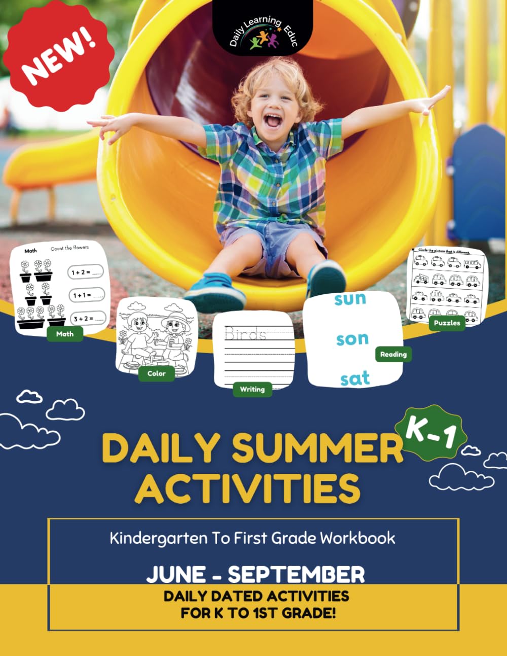 Daily Summer Activities K and 1: Kindergarten To First Grade Workbook