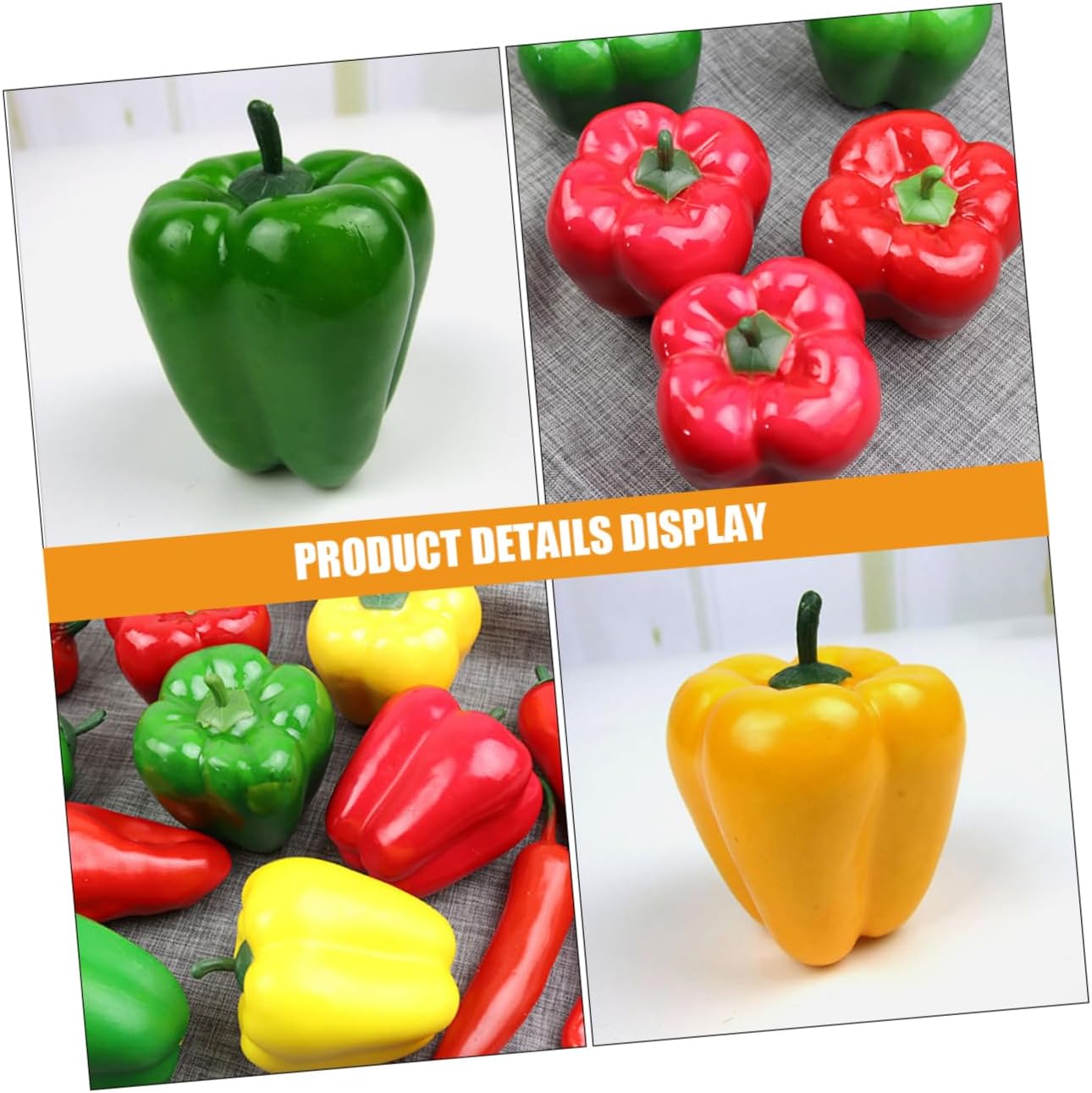 12pcs Lifelike Artificial Bell Peppers Model Realistic Fake Vegetables for Home Kitchen Decor Photography Props and Creative Projects