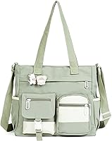 Phaoullzon Kawaii Crossbody Bag for Teens - Cute Nylon Messenger Purse Shoulder Tote with Pockets & Pins