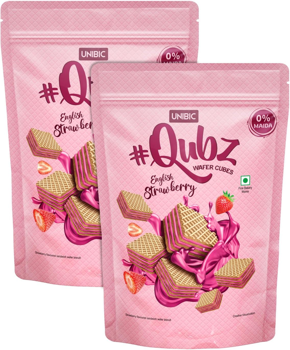 Unibic Wafer Qubz Strawberry 240gm