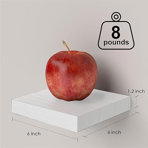 Miniatura 3 de Pequeños estantes flotantes para pared, mini estantes cuadrados blancos de 6 pulgadas para dormitorio, sala de estar, baño, cocina, decoración