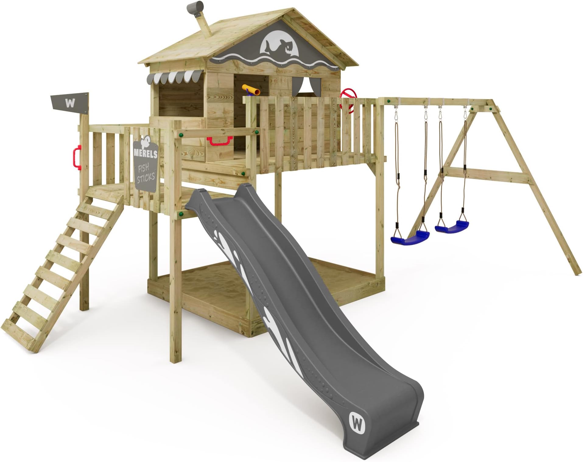 outdoor spielzeug klettern FATMOOSE Spielturm Klettergerüst ActionArena Air mit Schaukel