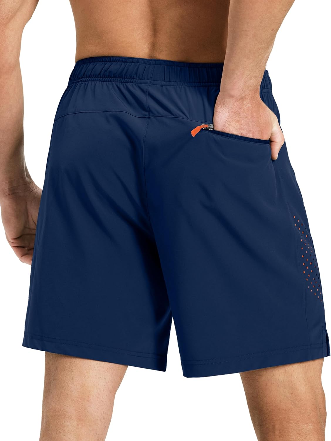 Men’s Running Athletic Shorts 7 Inch Quick Dry Lightweight Workout Gym Tennis Shorts 3 Zipper Pockets - Image 2