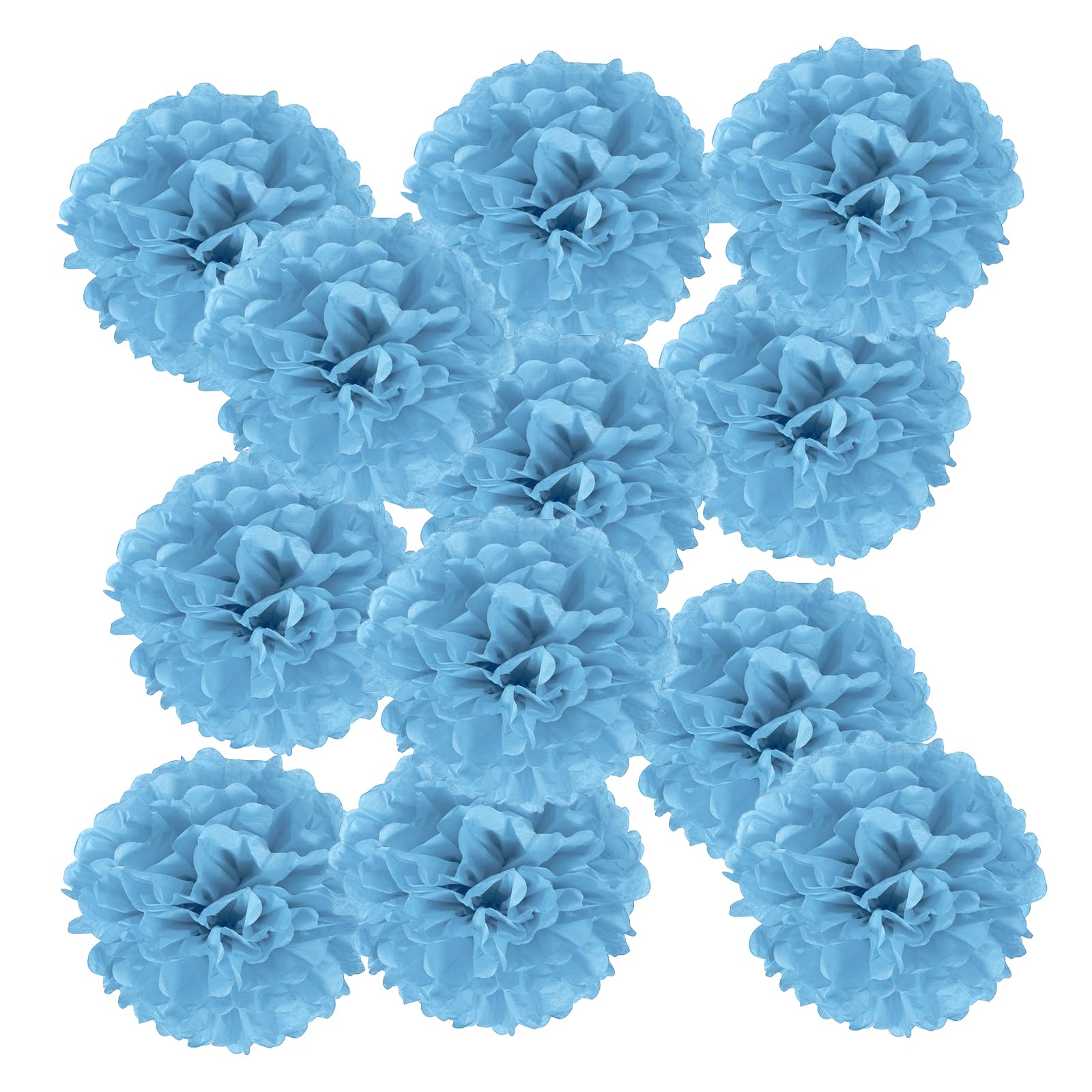 Pompons en papier de soie bleu pour mariages et anniversaires mémorables