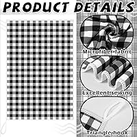 Vista 5 de Honoson 4 toallas de cocina de Navidad a cuadros de búfalo, toalla de mano de secado de poliéster, paño de té de limpieza para el hogar, decoración