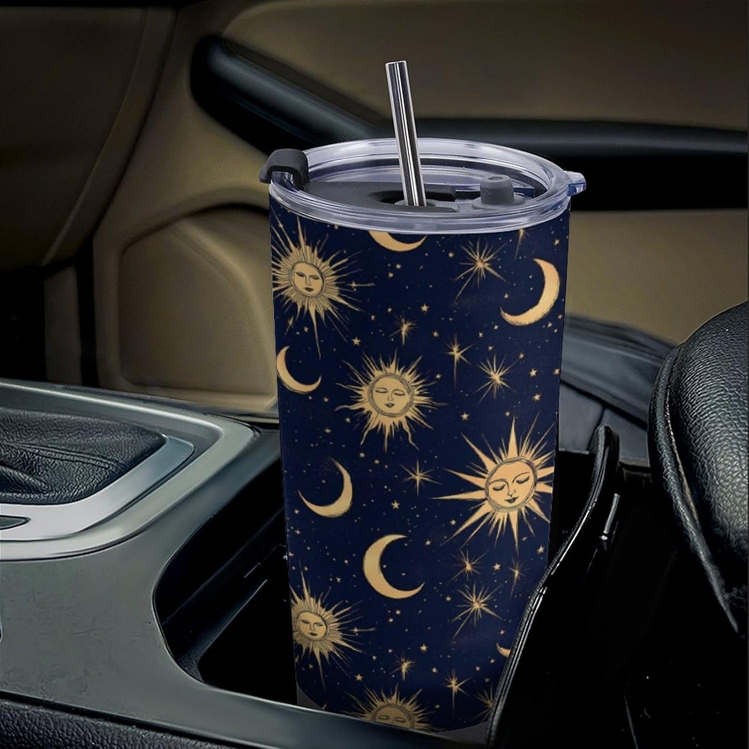 Moon Sun And Stars Travel Coffee Mug Stainless Steel Insulated Tumbler Water Bottle Tea Cup for Home Office