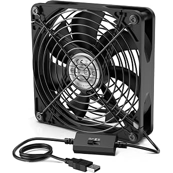 ELUTENG 140 mm USB Fan PC Fan with 3 Adjustable Speeds USB Fan 140 mm 5 V PC Fan Compatible with Computer/PS4/TV Box/AV Cabinet/Router