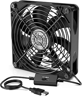 ELUTENG 140mm USB Lüfter PC Lüfter mit 3 Einstellbare Geschwindigkeiten,USB Ventilator 140mm 5V PC Ventilator Kompatibel mit Computer/PS4 /TV Box/AV Schrank/Router
