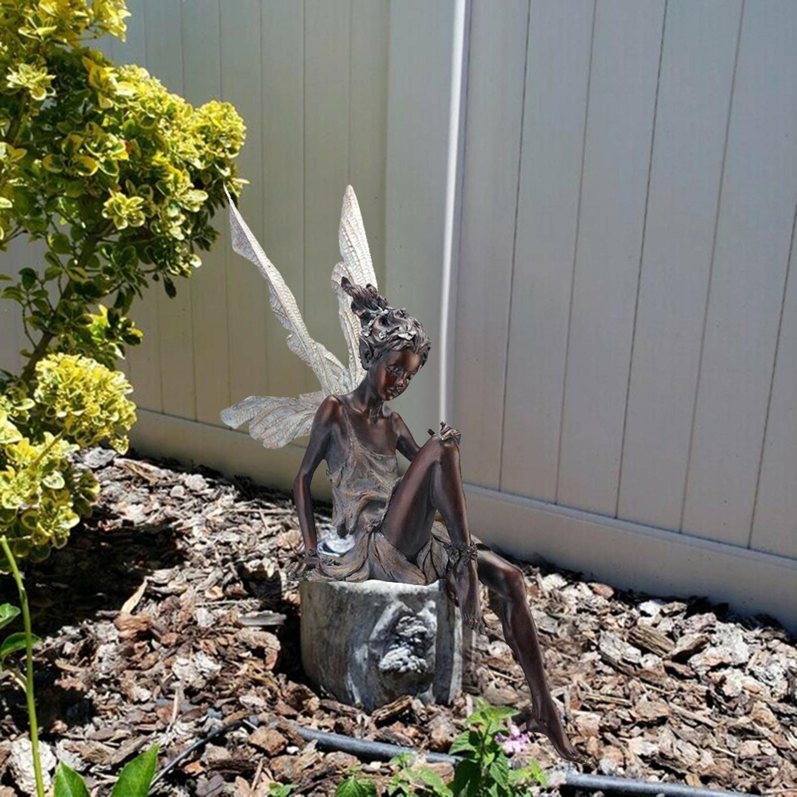 AIITLLYNA Tuin Fairy Ornamenten, Bloem Fairy Sculptuur, Plant Hars Bloem Fairy Angel Garden Standbeeld, Fairy Garden Accessoires, Zittend Fairy