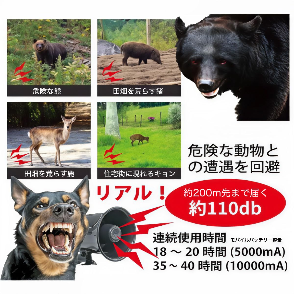 Amazon.co.jp: EIGER TOOL(アイガーツール) 熊よけ 熊鈴ホーン 電池BOX