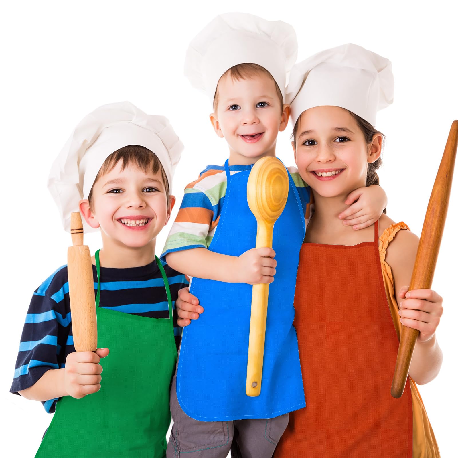 30 Pezzi Grembiuli per Bambini PLULON, Grembiuli da Pittura per Arte, Casa, Cucina, Scuola, Feste e Attività Creative, Confezione Multipla