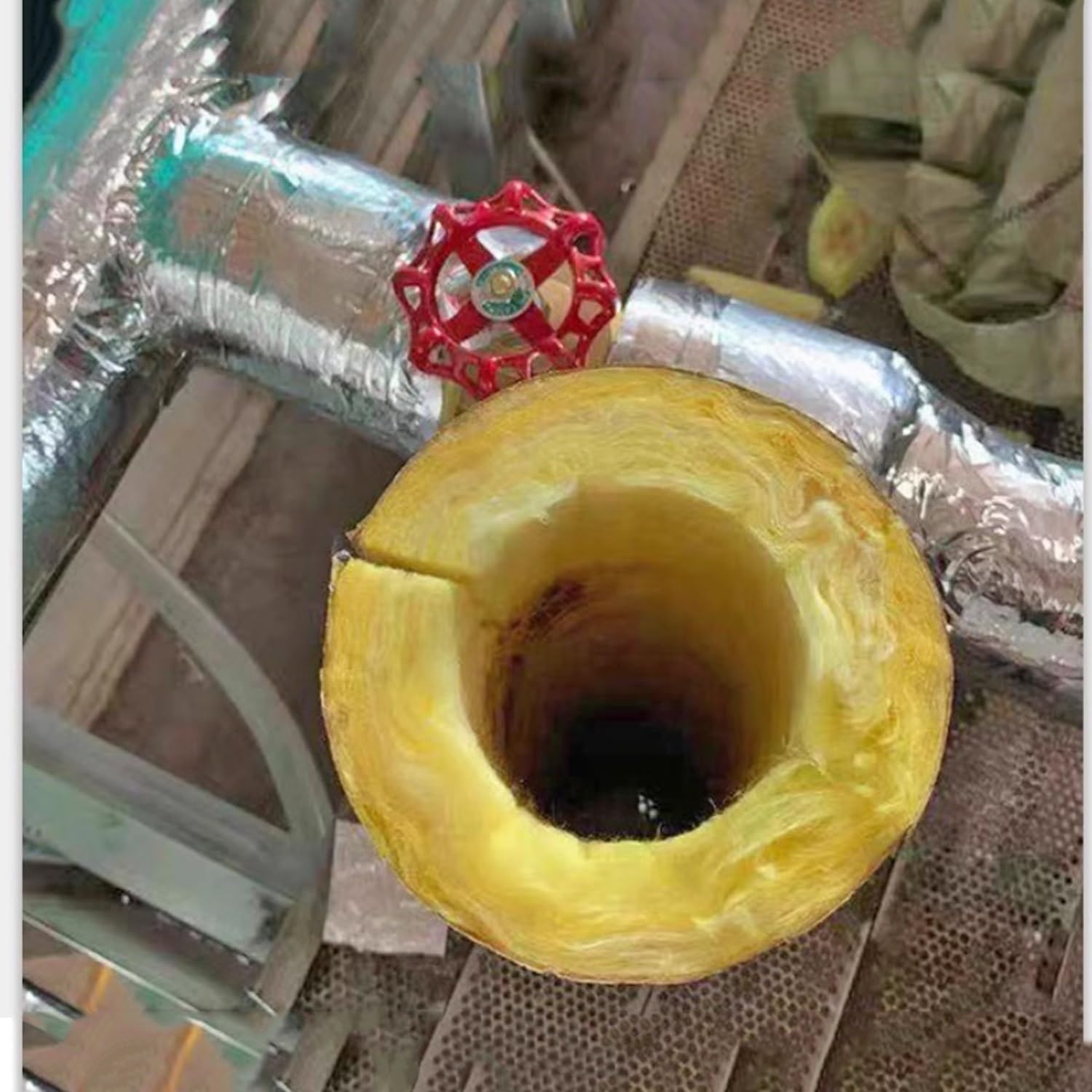 Manguito Aislante for tuberías de calderas, tubería de Lana de Vidrio, tubería Aislante de Lana de Roca, ignífuga y con reducción de Ruido, Industria y construcción(ID-89mm/3.5" TH-50mm/1.96")