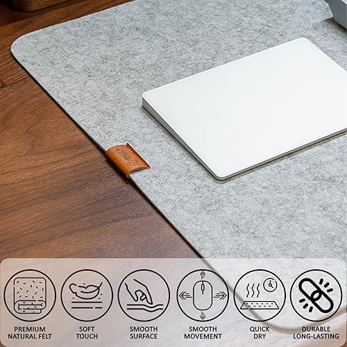 Miniatura 4 de Alfombrilla de escritorio de fieltro de alta calidad, antideslizante, alfombrilla grande para mouse para escritorio, protector de escritorio,