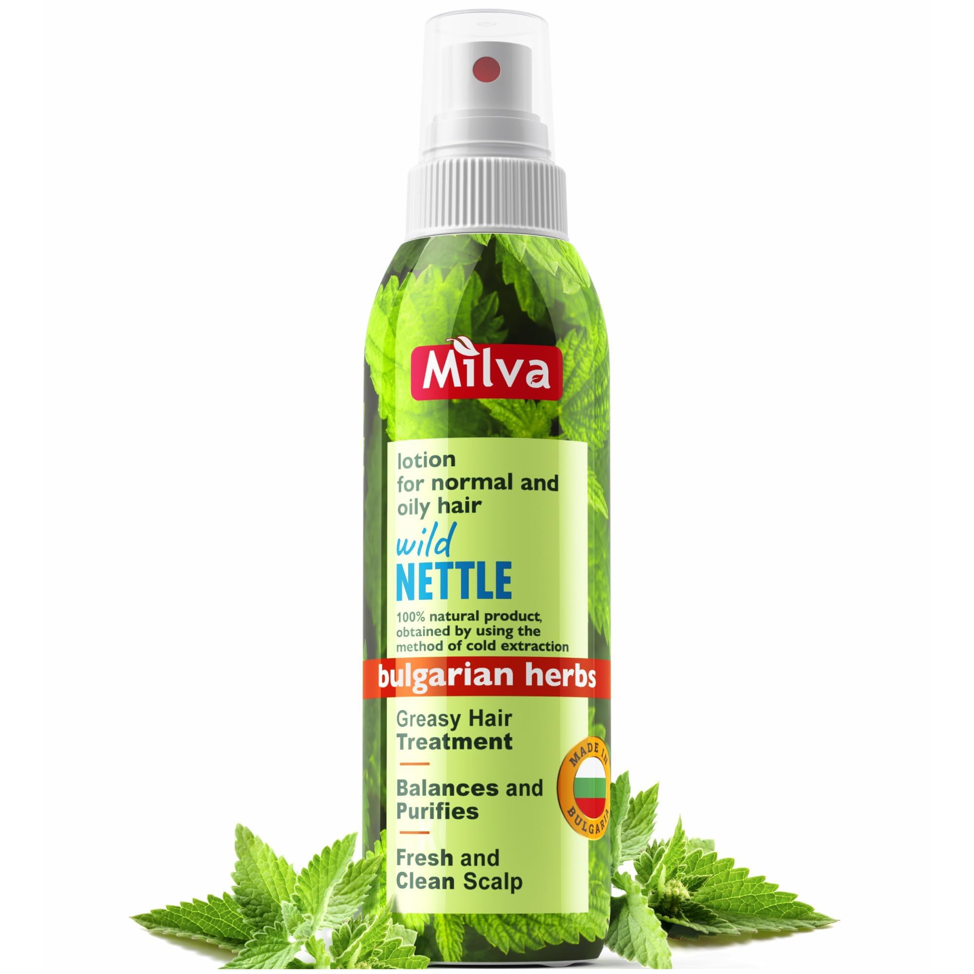 Milva Nettle Hair Tonic for Oily Hair and Dry Scalp - 200 ml Intensive Hair Tonic Spray for Men and Women - Vegan Hair Tonic without SLS - Natural Itchy Scalp Care