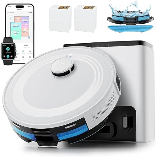 Lefant LiDAR Robot Vacuum and Mop,45-Day Self-Emptying,6000Pa Powerful Suction,Customized Cleaning,Home Mapping,140 Min Runtime,Roller Brush for Carpet,2.4G/5G WiFi/Alexa/APP/iWatch,M2 Plus