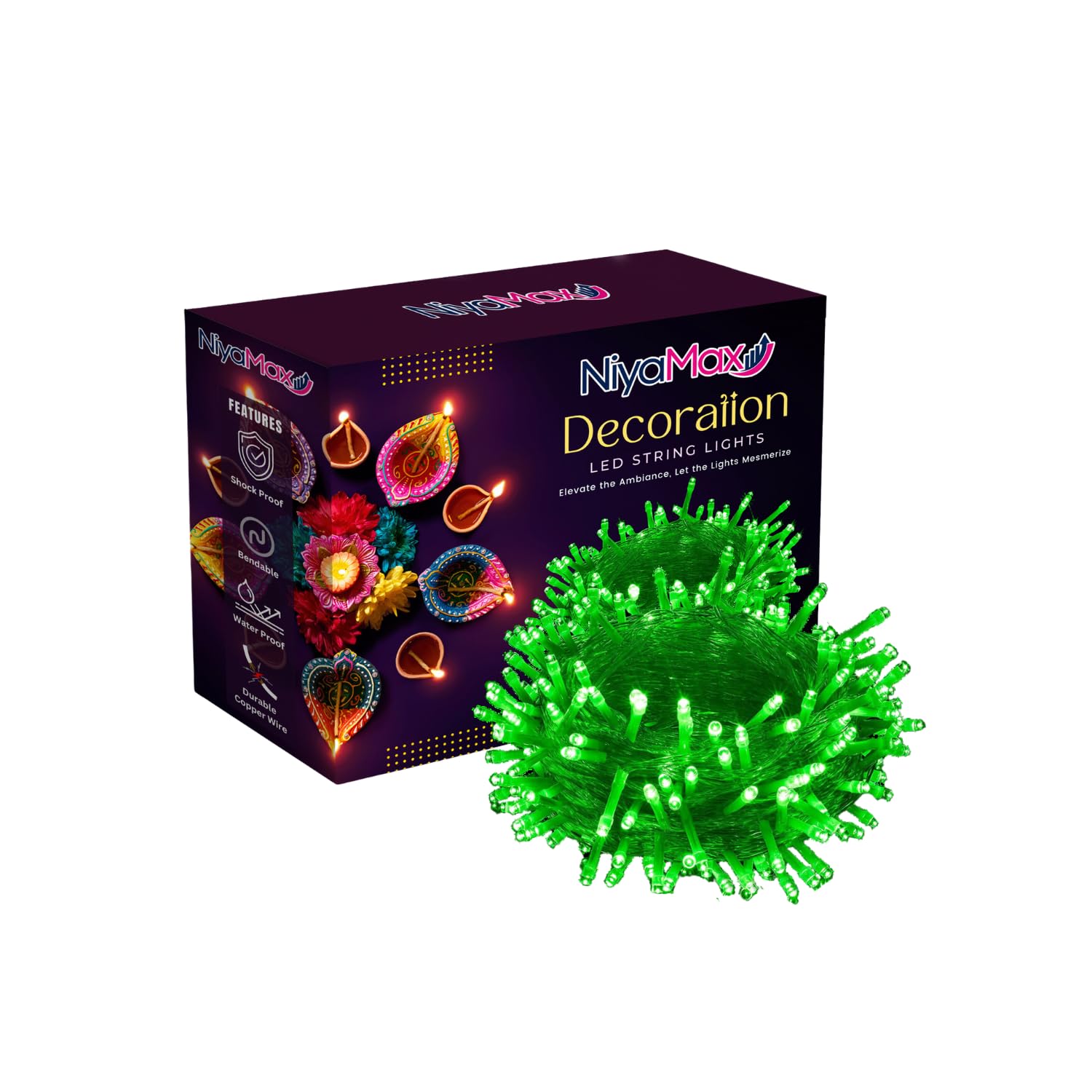 Buy NIYAMAX 36 Feet Long LED Power Pixel Serial String Light, 360