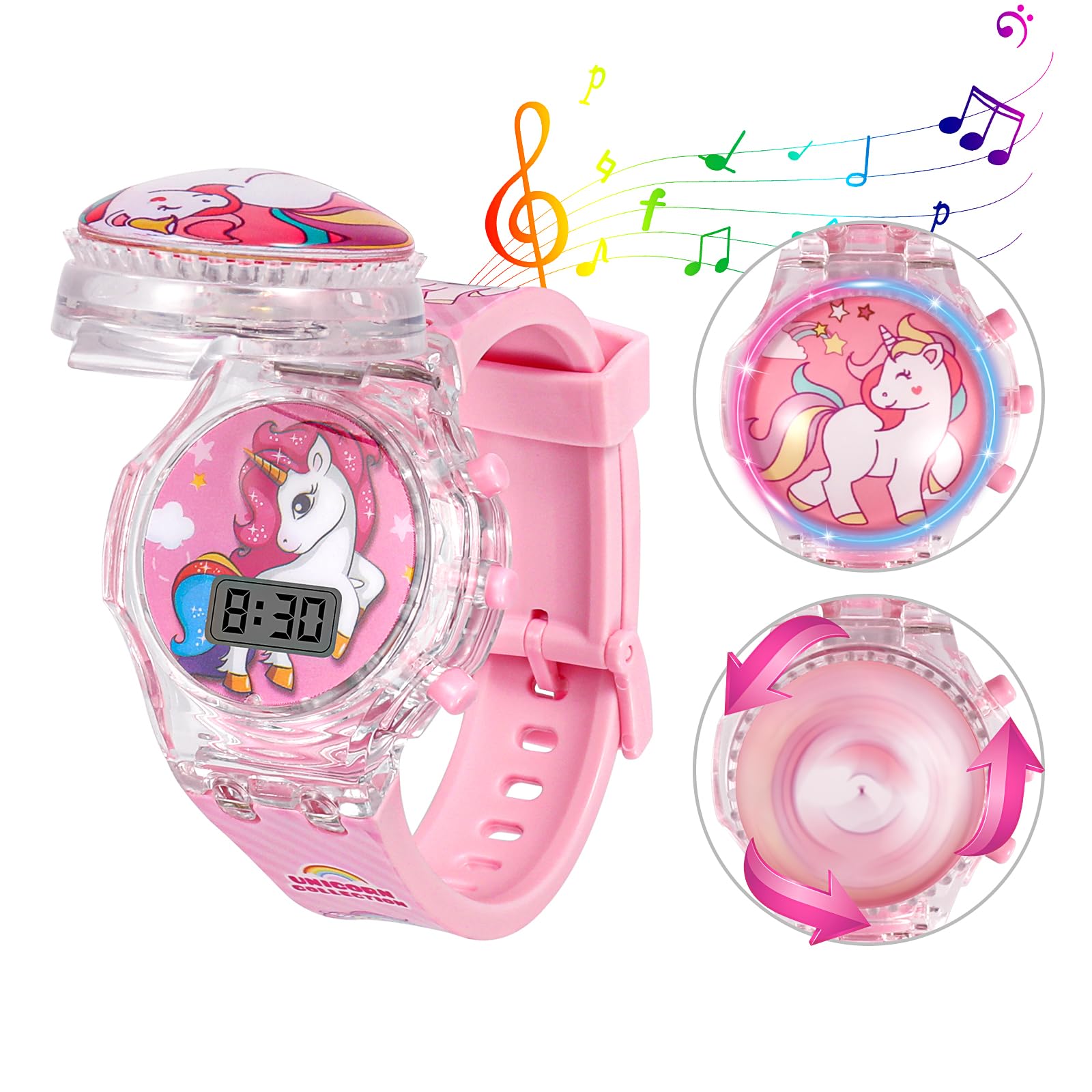 Vspek Cartoon Watch for Girls -Kinder Uhr Digital, Kinder Armbanduhr Kinderuhr Mädchen, mit Stoppuhr für 3-10 Jahre Kind Toddler Watch