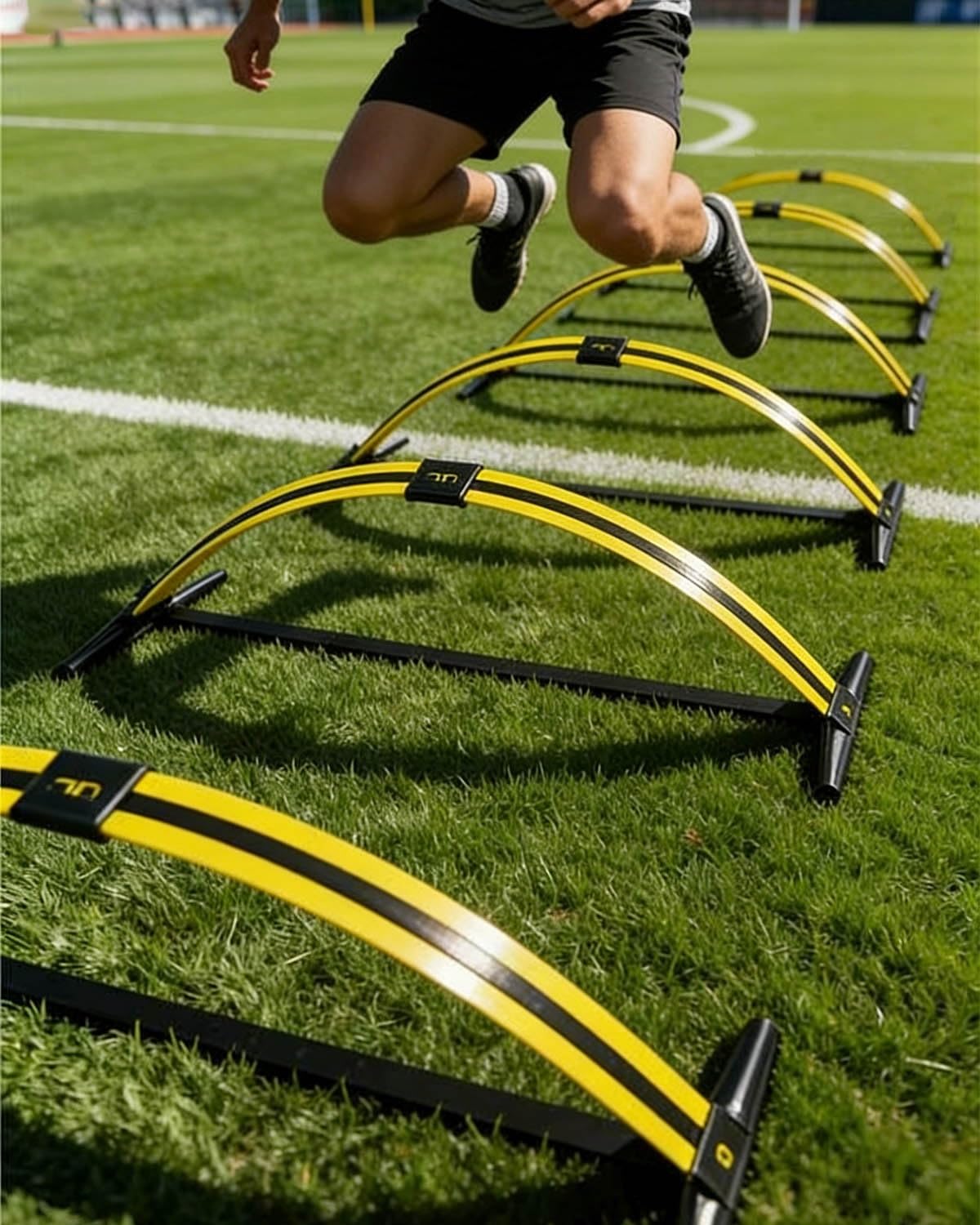 Entrenamiento Futbol Paquete de 6 Vallas de Rebote para Entrenamiento de Agilidad, Vallas Deportivas Ajustables para Velocidad, Vallas Portátiles para Atletismo y Fútbol