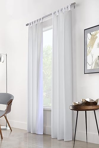 LOFT LIVING Phoenix - Par de paneles de cortina sólidos con pestaña aislante en la parte superior de 40 x 84 pulgadas cada uno en color blanco