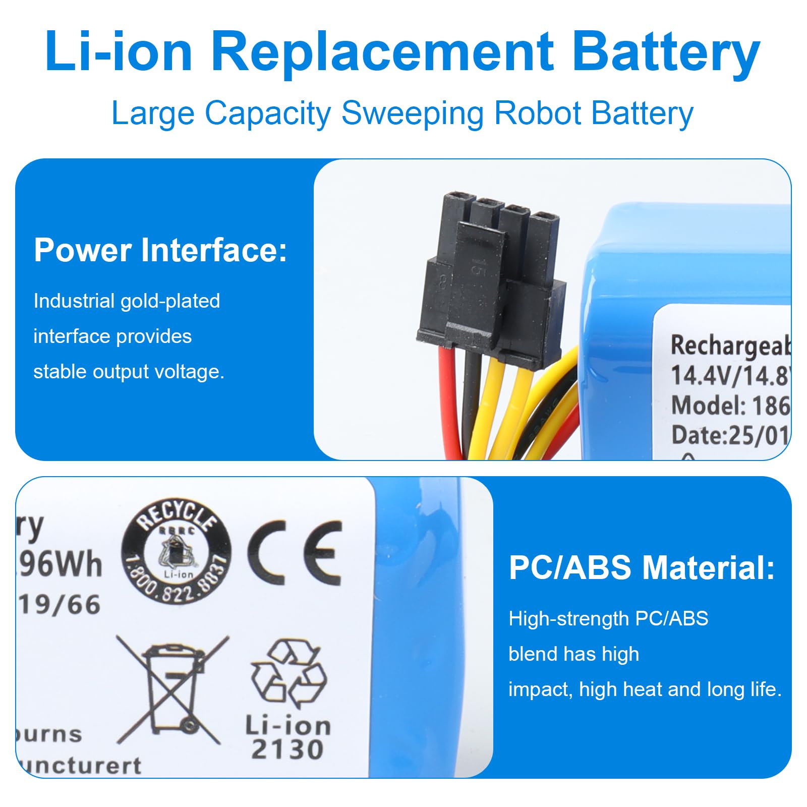 Batterie 14.8V 3500mAh Li-ion Pour Proscenic Cocoa Smart 780T/790T & Summer P1s/P2s/P3