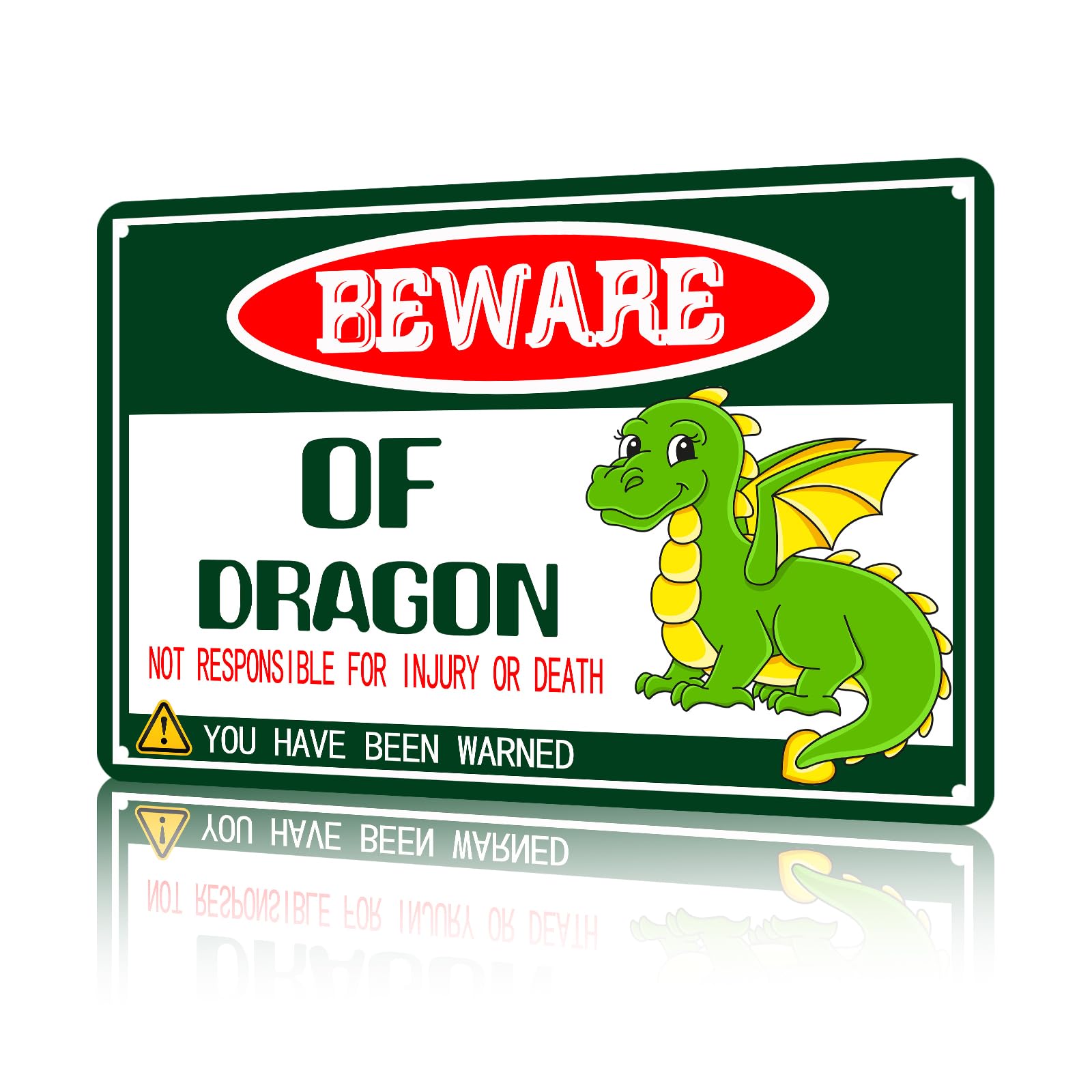 Anceky Aluminum Metal Signs Funny Vintage Beware Of Dragon Metal Tin Sign for Home Kitchen Yard Decor Garden Outdoor 12×16 Inch