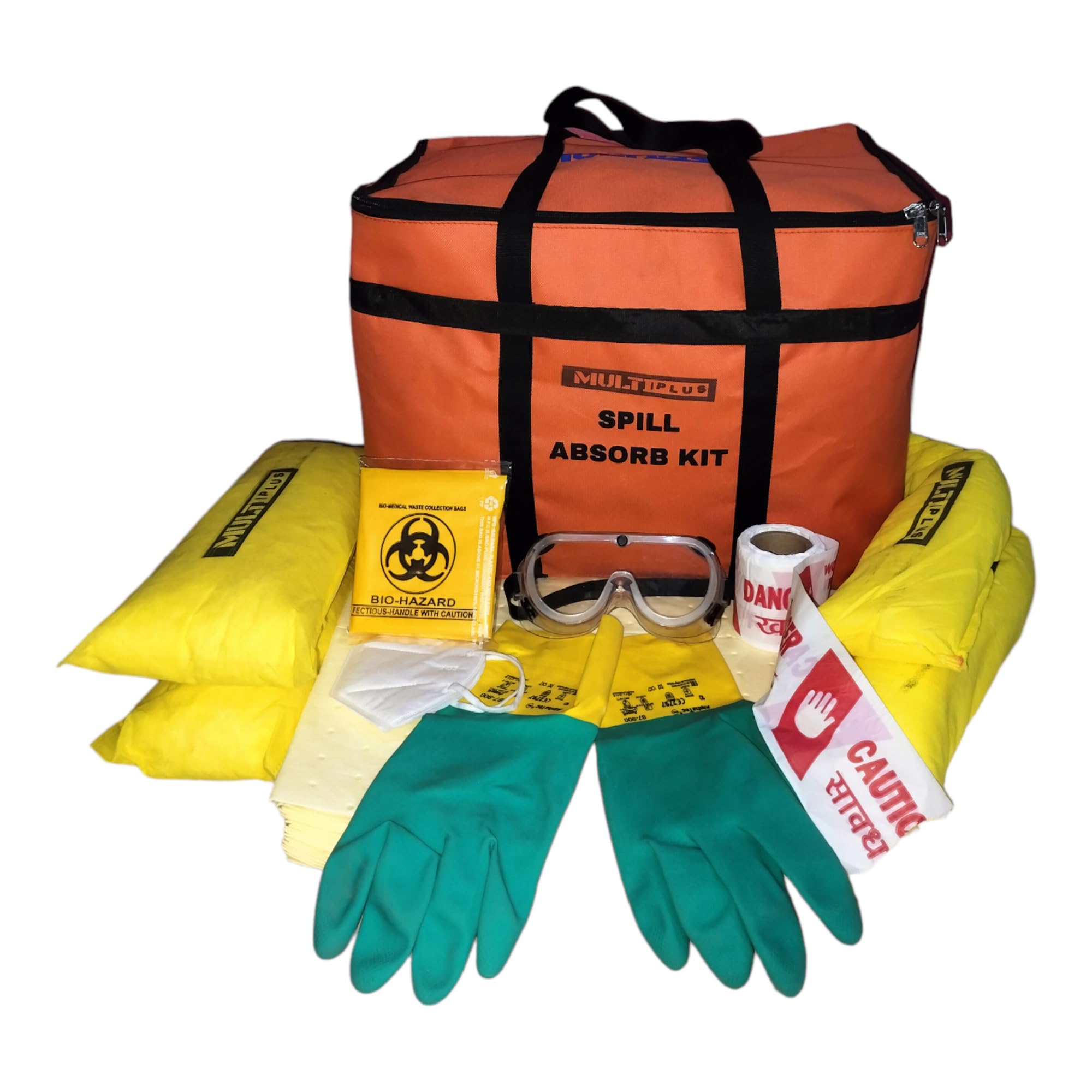 MULTIPLUS Chemical spill control kit : Implementing Effective Strategies for Containment, Cleanup, and Environmental Preservation in Industrial, Laboratory, and Emergency Settings. (15 LTR)