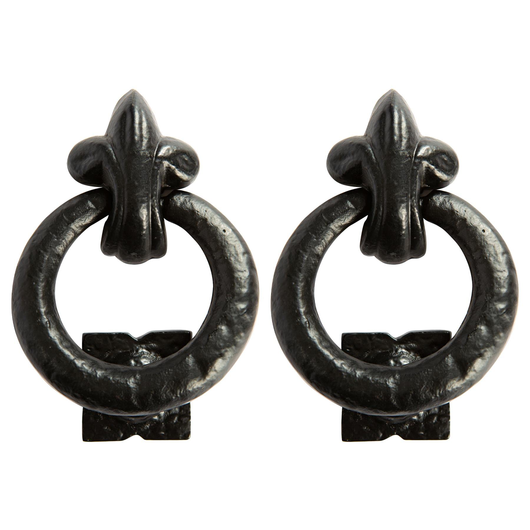 Hammer And Tongs Black - Fleur De Lis Door Knocker - H140mm - Pack Of 2