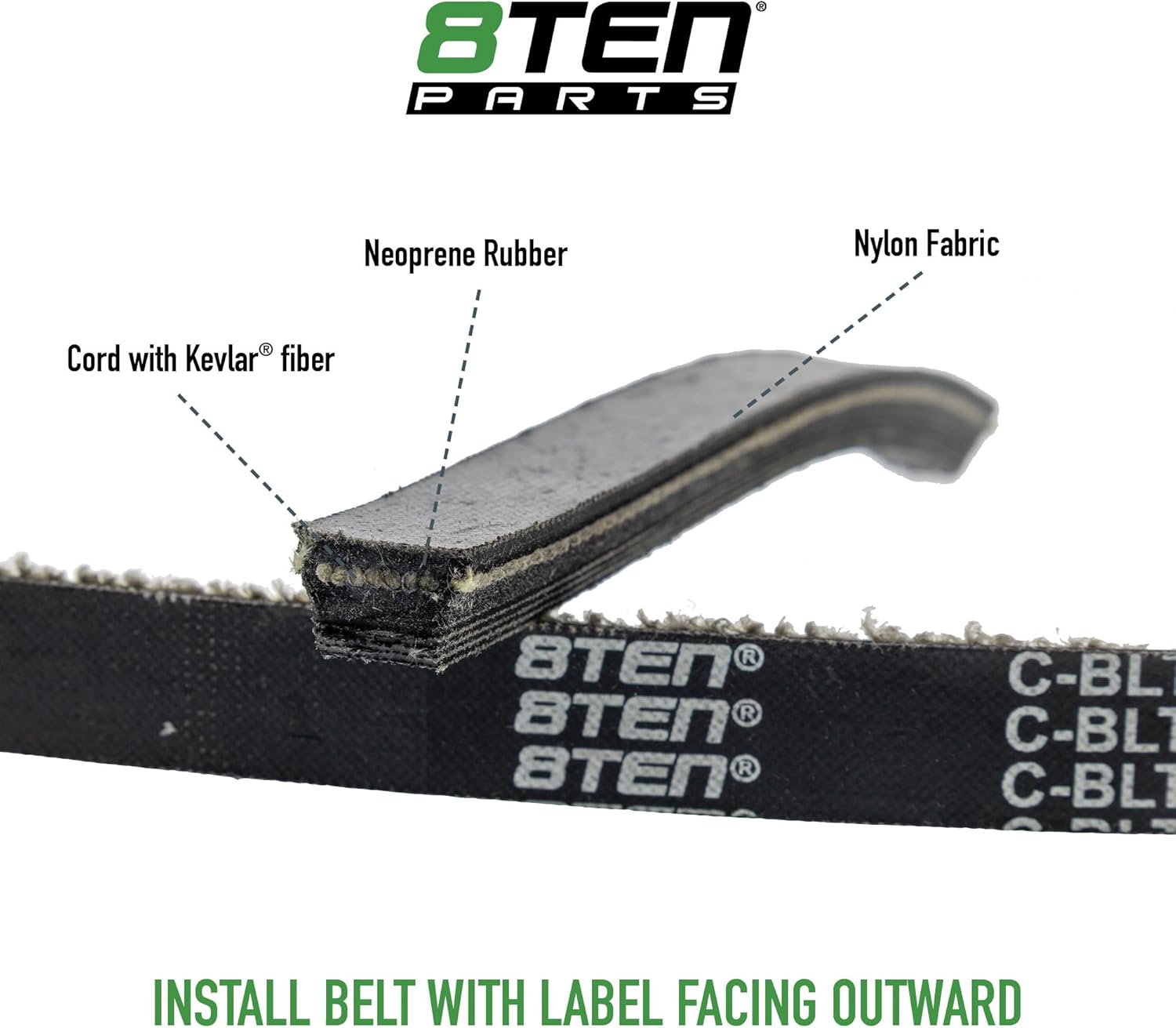 8TEN Belt with Kevlar for Kubota RCK60 RCK60P RCK60R K5828-34710 K5647-34710 124 1/4 x 1 1/4