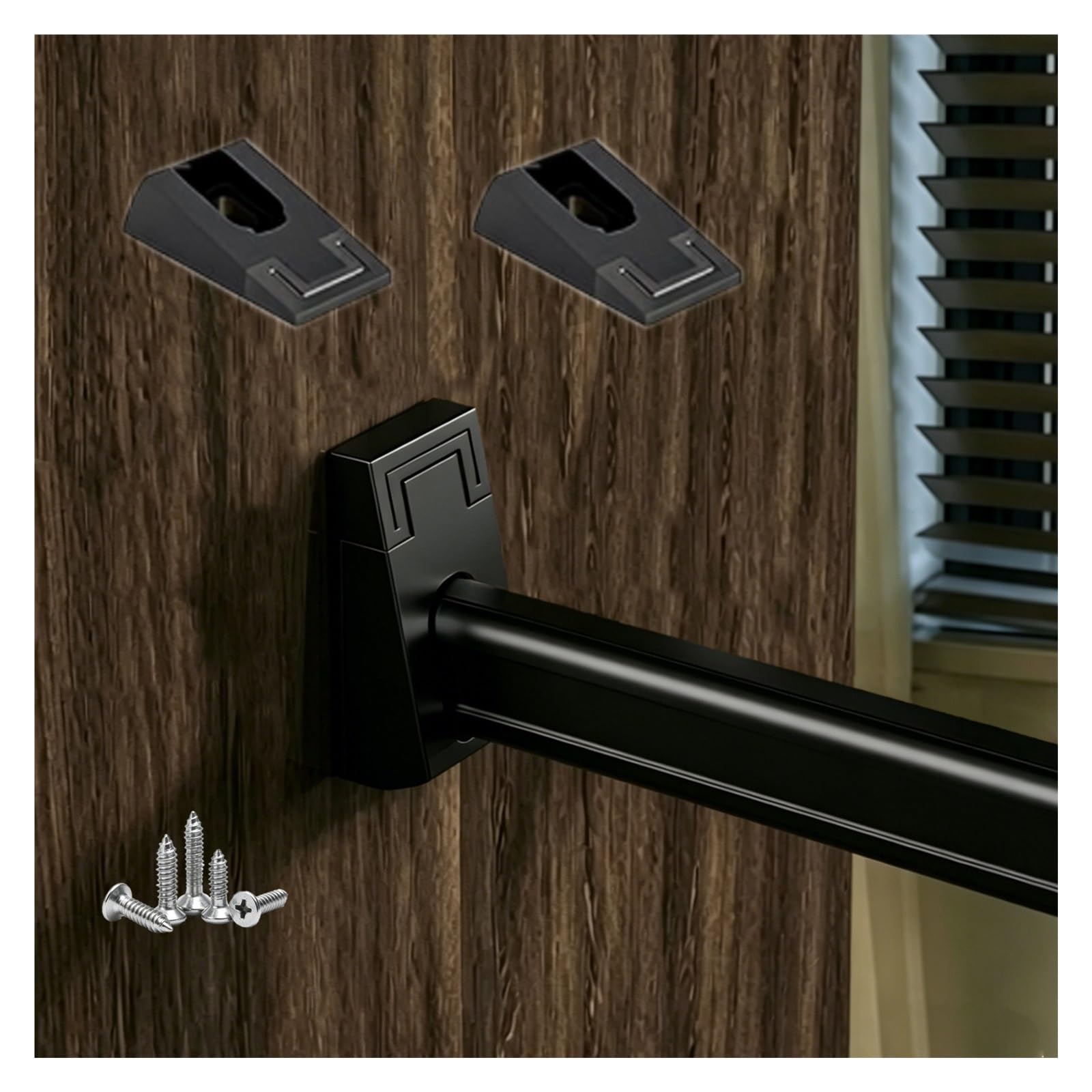 Heavy Duty Aluminum Closet Rod 30-160cm, Customizable Wardrobe Poles for Cloakroom/Laundry/RV, Removable Garment Bar with Non-slid Slient Strip(Black,Closet Width 70cm/27.6")