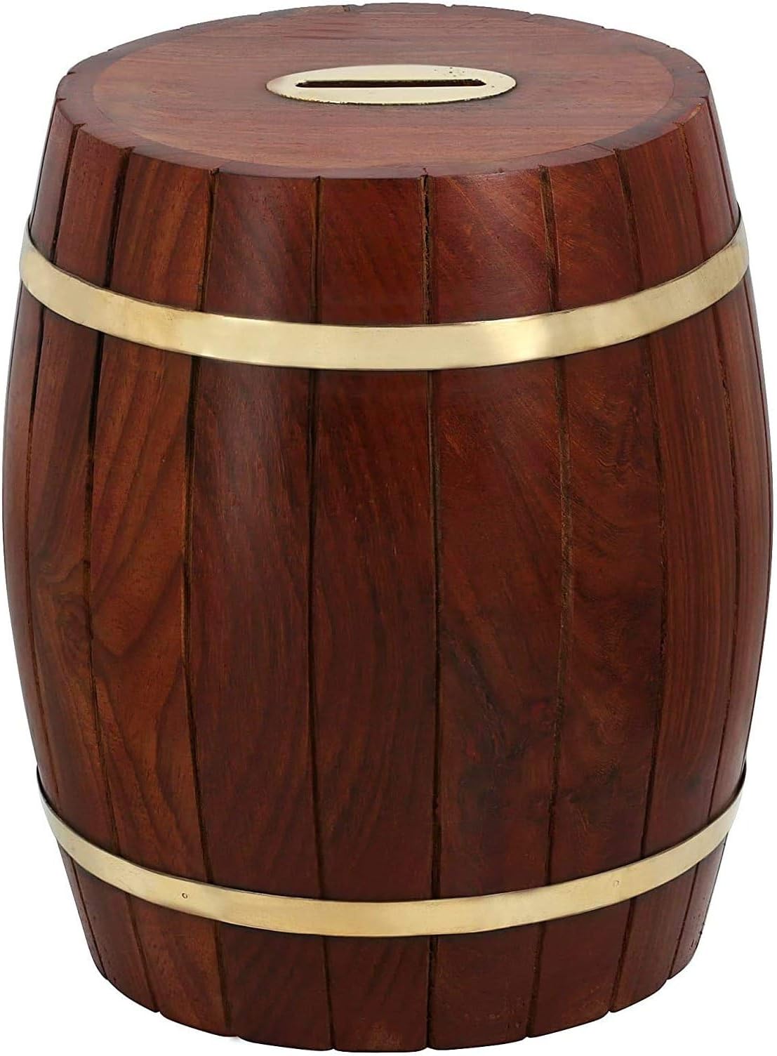 Ajuny Wooden Money Bank Vintage Barrel Piggy Bank Coin Saver 7x5x5 Inch