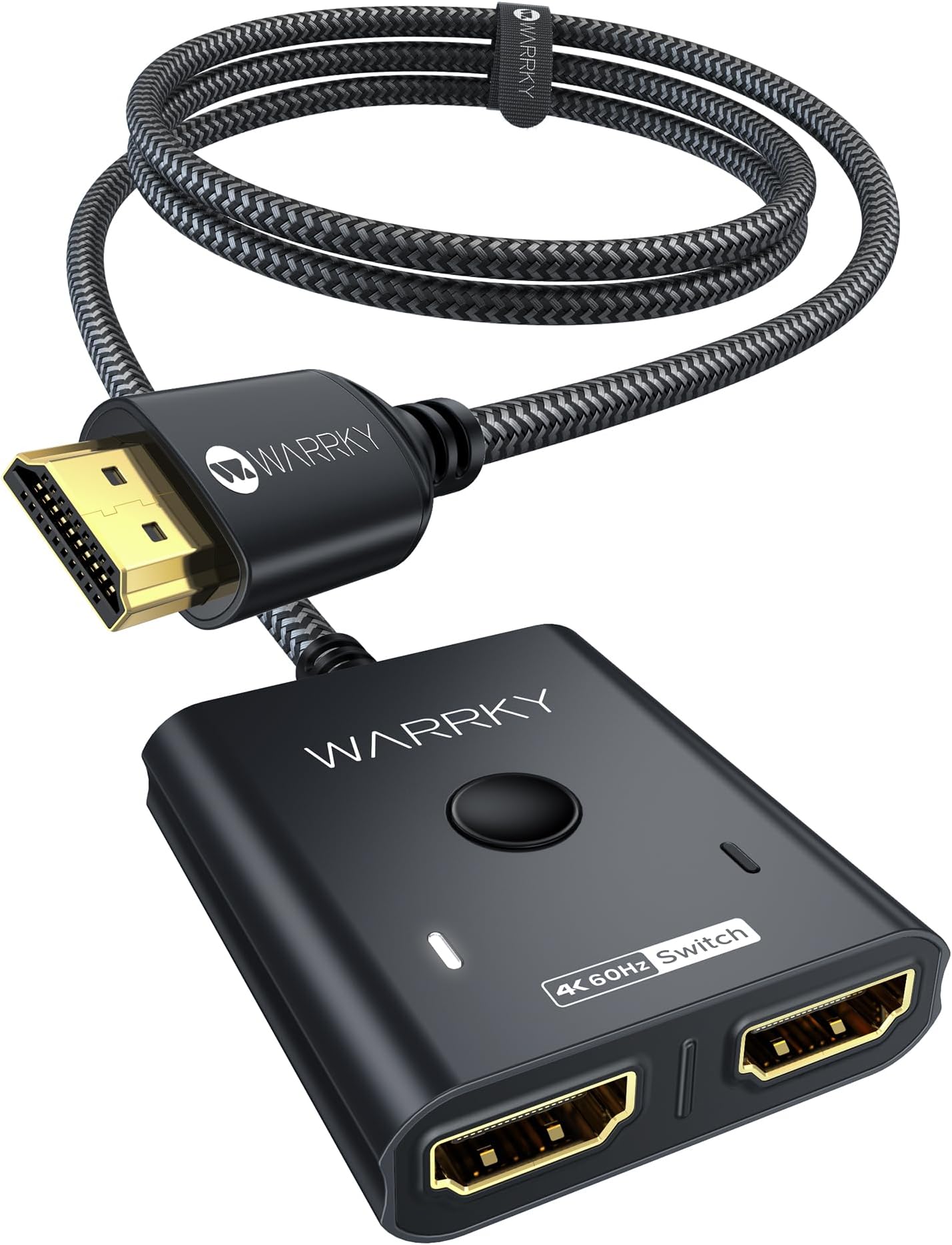 Ein Hdmi Ausgang 2 Bilder HDMI Switch 4K@60Hz, WARRKY HDMI Splitter Verteiler 2 In 1 Out 【3.3ft