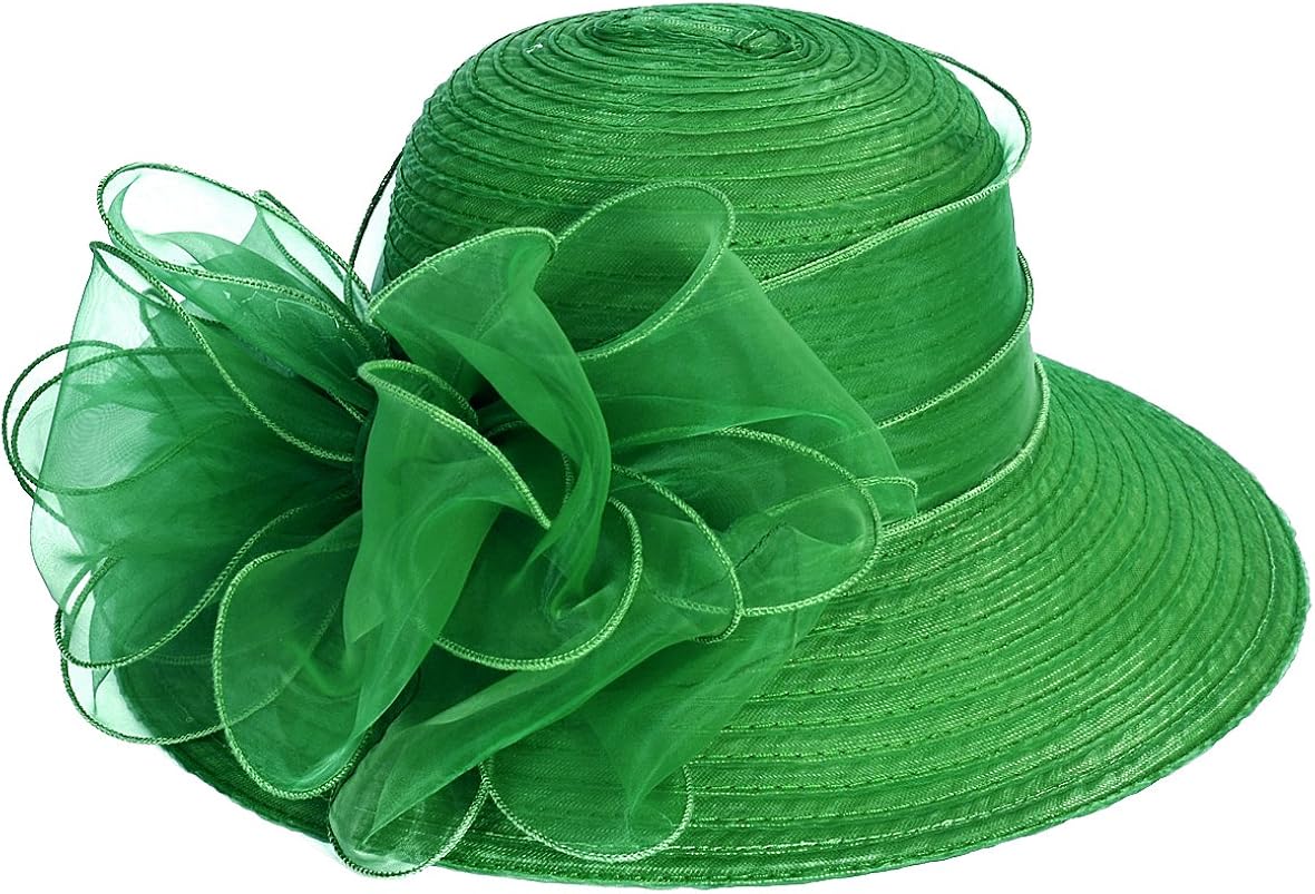 Vista 3 de VECRY Sombrero para mujer estilo derby con lazo para bodas