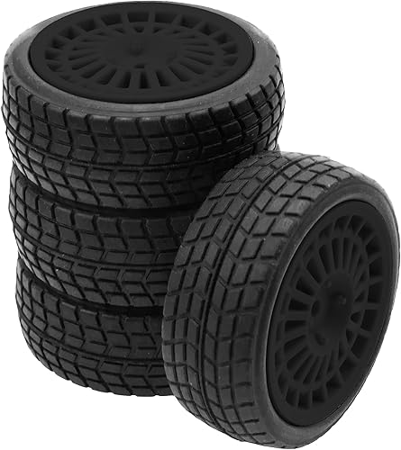Miniatura 3 de OD2.75 pulgadas de nailon de 0.472 in hexagonales, llantas y neumáticos de goma compatibles con HSP Tamiya HPI Traxxas 110 112 en carretera, WLtoys