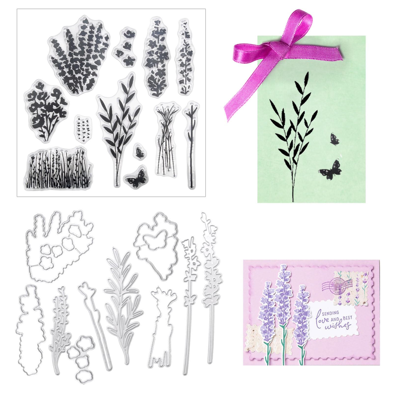 Set Timbri E Fustelle Per Scrapbooking - 8 Fustelle In Acciaio Con Timbro Silicone - Foto 9