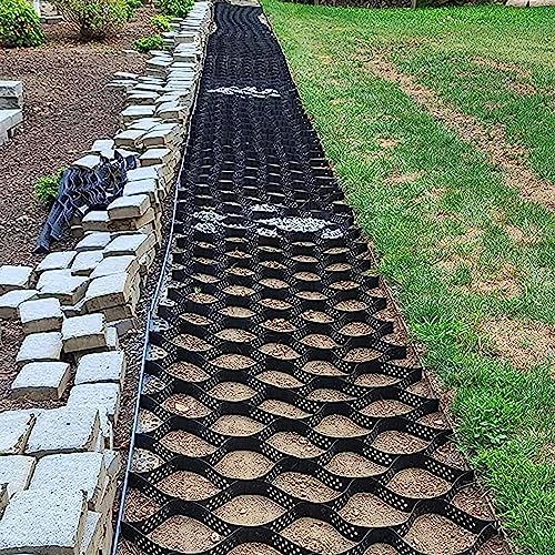 COZMAX 2 Inch Thick Gravel Grids HDPE Driveway Grid System Slope Stabilizer Pavers with Permeable Hole,1800 lbs per sq ft Load, for Patios/Sheds/Slopes/Pathways/Parking (Size : 3x5m(10x16.5ft))