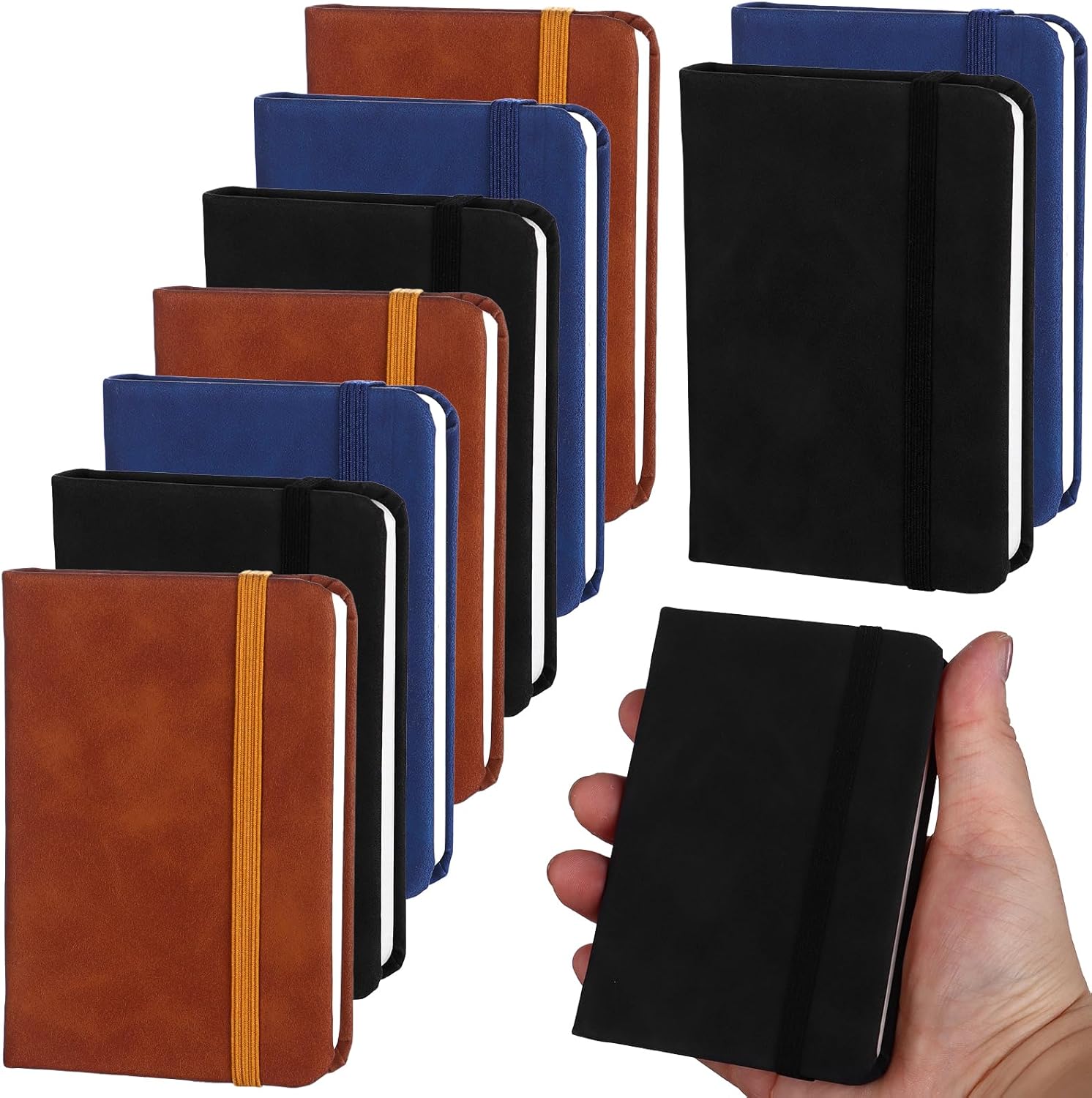 10 Pcs Leather Pocket Notebook A7 Note Book Pocket Hardcover Notepad 3 ...