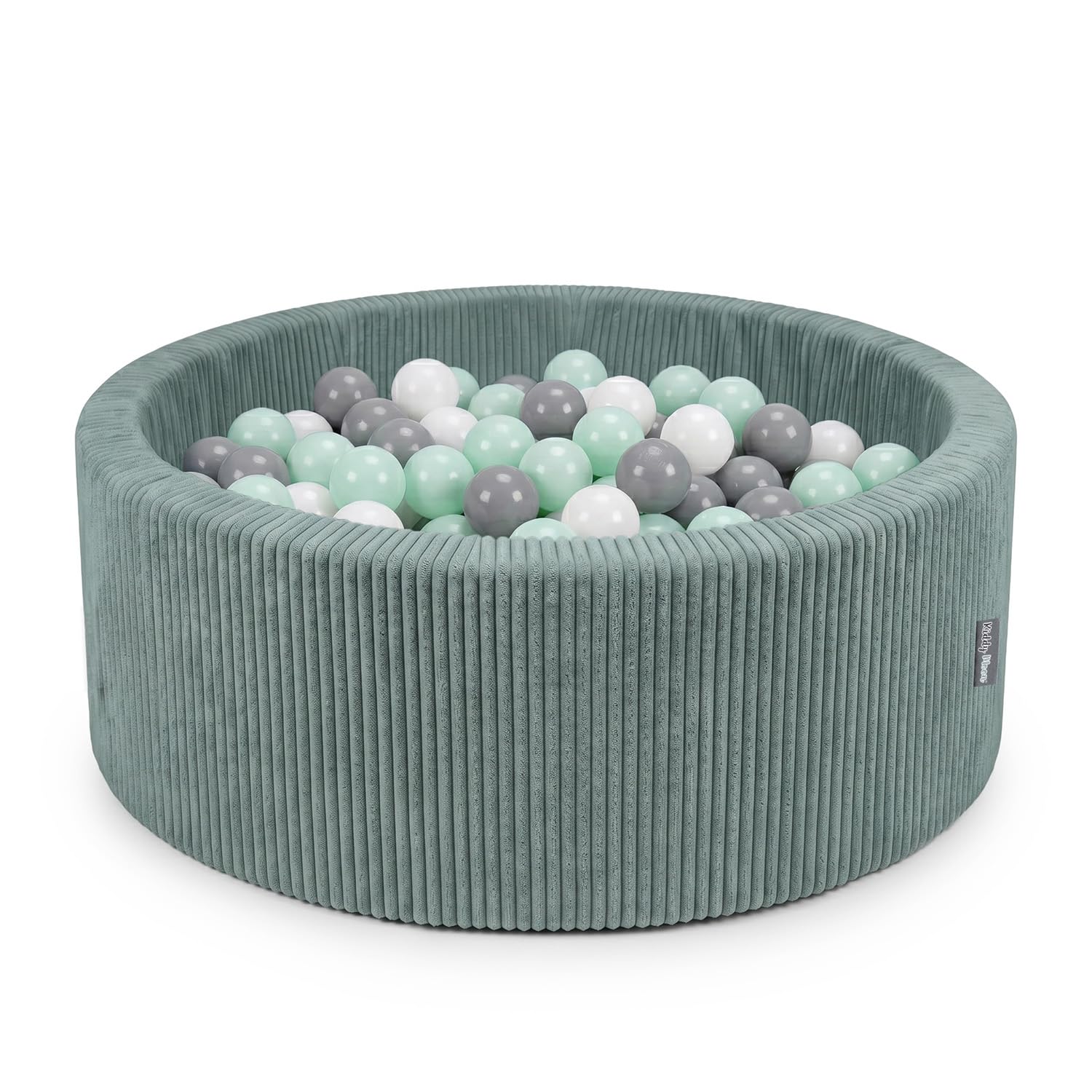 KiddyMoon Ball Pit For Baby And Toddler, Soft Play Ball Pit, 90 X 30 Cm With 200 Balls, Soft Foam Ball Pool, Ribbed Washable Cover