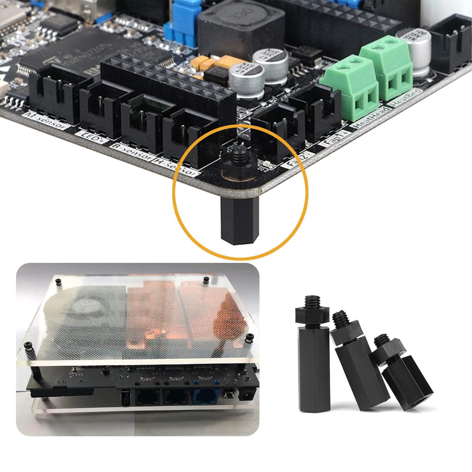 335 Pz M2.5 Distanziatori Esagonali in Nylon Nero, Hex Distanziatore Maschio Femmina in Nylon, Viti a Testa Croce Bulloni e Dadi Set, Vite e Dado e Rondelle Assortimento Kit per Scheda Madre PCB