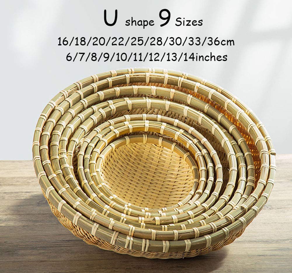 Amazon.com: Natural Handmade Woven Bamboo Basket Tray U