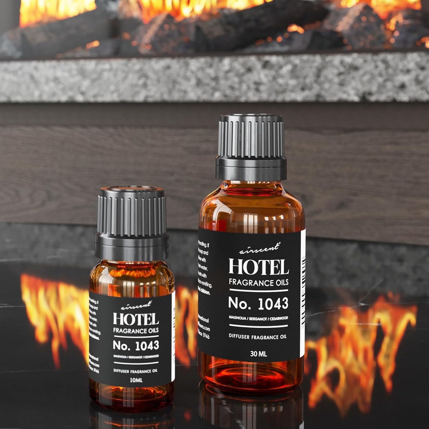 AirScent Magnolia Wood Hotel Diffuser No. 1043 - Magnolia Bergamot Cedarwood - Premium Fragrance Oil for Ultrasonic and Waterless Diffusers and Crafting - 500 mL, 16.9 fl oz Glass Bottle