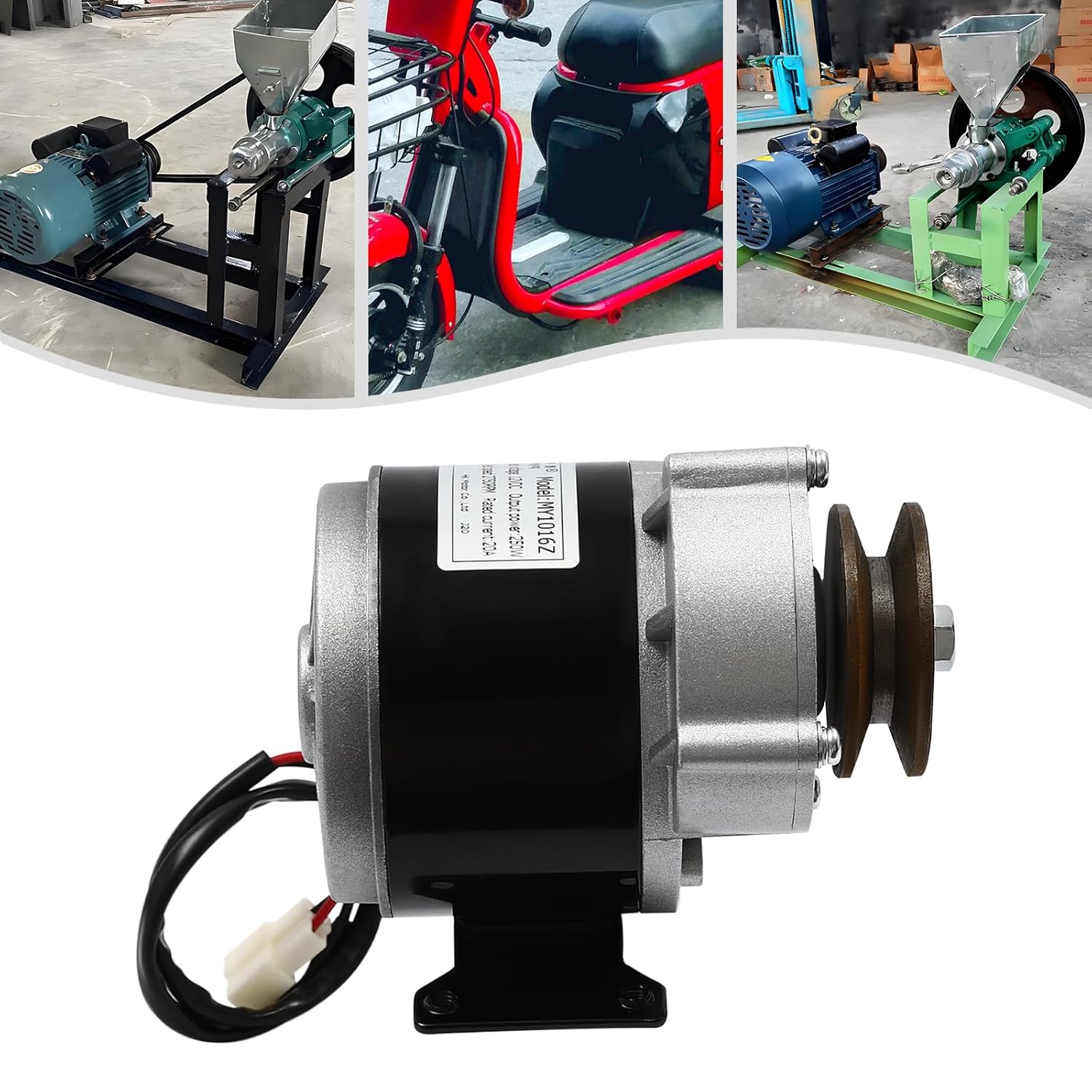 Gear Reduction Electric Motor,12V 250W Electric Motor Heavy Duty DC Gear Reduction Brush Motor with Belt Pulley for Electric Bicycle,Scooter,Bikes 2750rpm (12V)