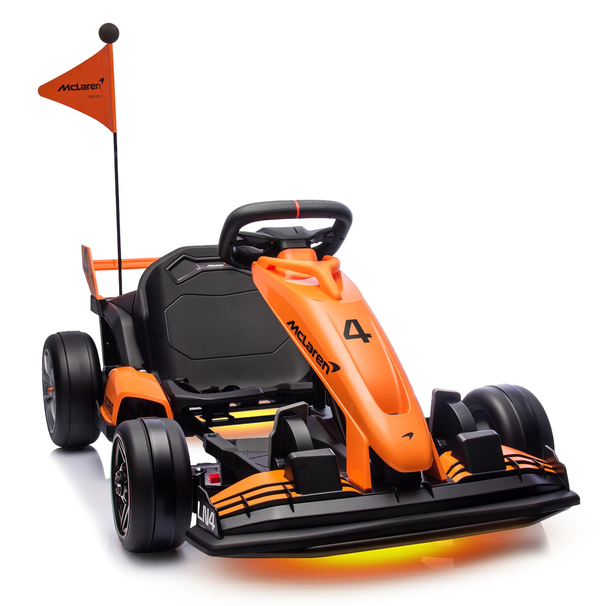 36V Kids Electric Go Kart, Licensed McLaren F1 Drift Kart with Dual 250W Motors, High-Low Speed Button, CVT Speed Mode, Adjustable Seat, Anti-Skid Tires & LED Lights for Ages 6-12