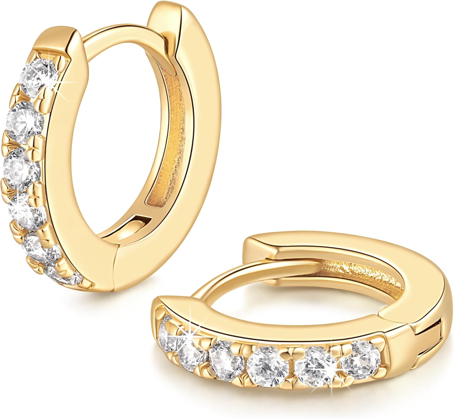 14K Gold Earrings for Women 14K Gold Hoop Earrings for Women Gold Hoop Earring for Womens Hoops with Cubic Zirconia and Multiple Size Options for Every Style Hoops Earring for Womens 12/14/16/20/25/30mm