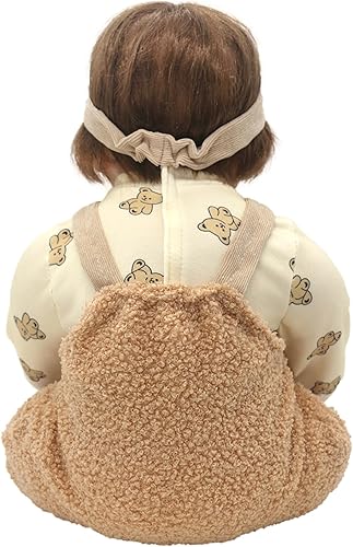 Miniatura 3 de NOXOMALL Ropa de muñeca de bebé de 18 a 22 pulgadas  4 piezas de oso con parte superior, diadema y calcetines para muñeca Reborn bebé niño y niña