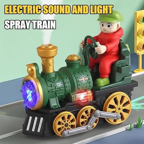 Miniatura 3 de Juguete de tren de vapor a pilas, trenes interactivos para evitar obstáculos, juguetes musicales con luces, sonidos, regalos para niños y niñas a