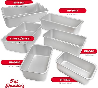Fat Daddio's BP-5641 Anodized Aluminum Bread Loaf Pan, 6.375 x 3.75 x 2.75 Inch