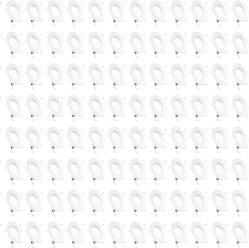 Sunco Lighting Paquete de 96 luces LED para latas de 56 pulgadas, iluminación empotrada, borde deflector, regulable, luz diurna de 5000 K, 13 W  75