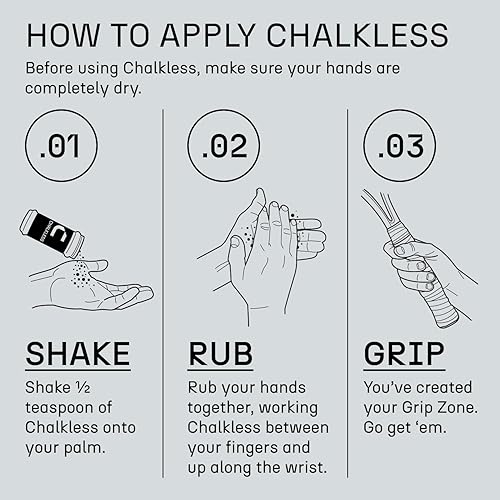 Miniatura 7 de Chalkless Grip Enhancer – Premium Liquid Chalk Alternative & Less Mess Hand Chalk for Bouldering, Baseball, Tennis, Football, Archery, Golf, and
